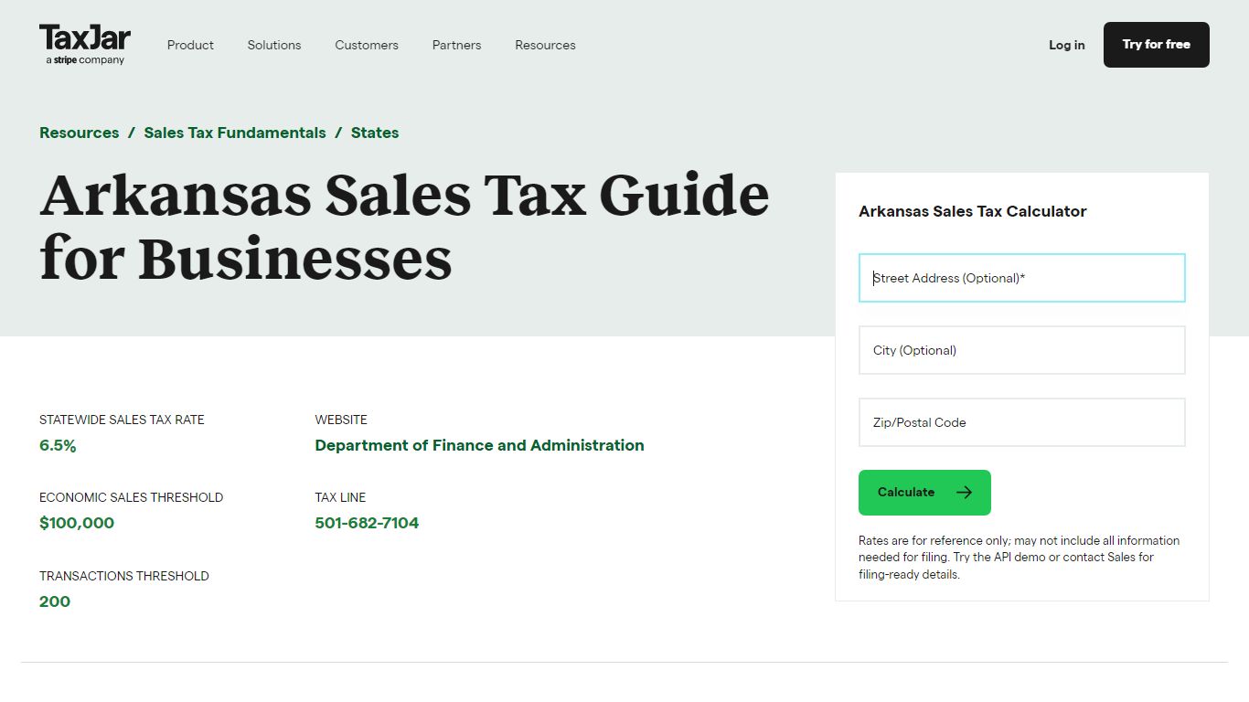 Arkansas Sales Tax Guide and Calculator 2022 - TaxJar